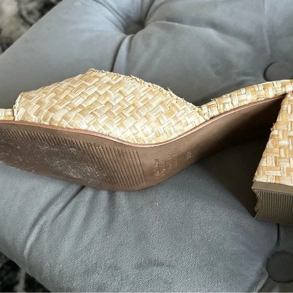 Jeffrey Campbell Melange Womens Woven Raffia Block Heel Sandal Mule Slide 8 - Picture 10 of 12